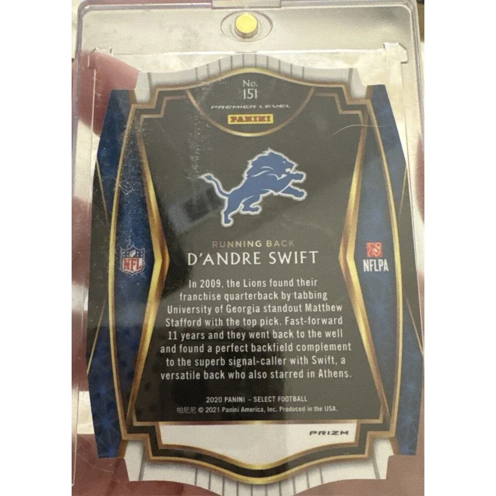 2020 Select Prizm Red/Blue Die Cut #151 D’Andre Swift Lions RC Rookie CONCOURSE